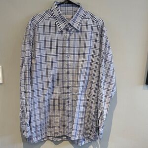 Ermenegildo Zegna Gray and Blue Checkered Shirt